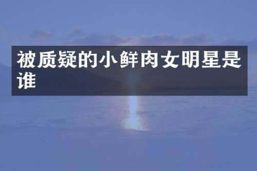 被质疑的小鲜肉女明星是谁