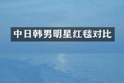 中日韩男明星红毯对比