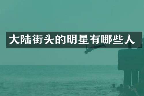 大陆街头的明星有哪些人