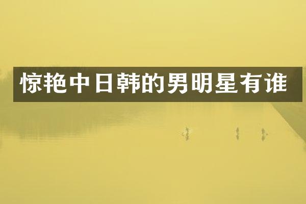 惊艳中日韩的男明星有谁