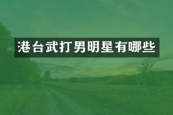 港台武打男明星有哪些