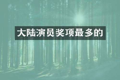 大陆演员奖项最多的