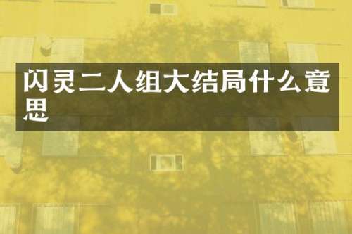 闪灵二人组大结局什么意思