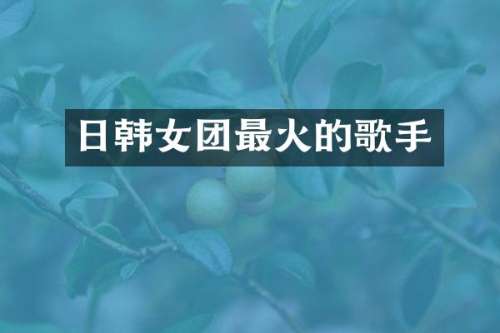 日韩女团最火的歌手