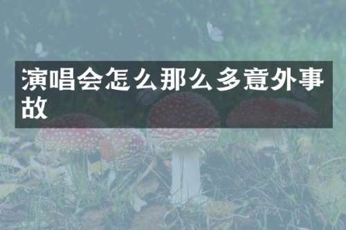 演唱会怎么那么多意外事故