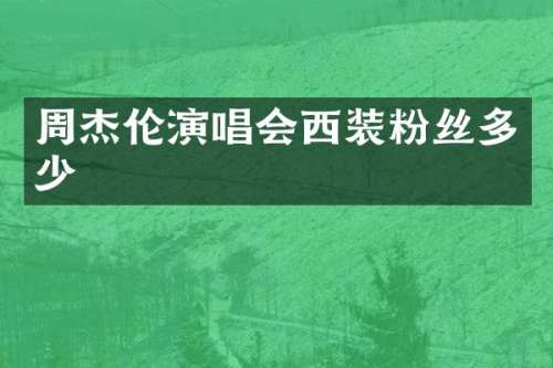 周杰伦演唱会西装粉丝多少