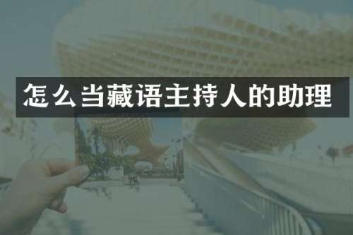 怎么当藏语主持人的助理