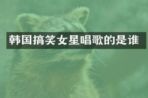韩国搞笑女星唱歌的是谁