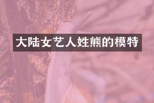 大陆女艺人姓熊的模特