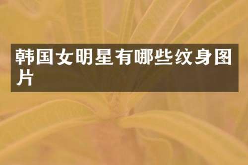 韩国女明星有哪些纹身图片