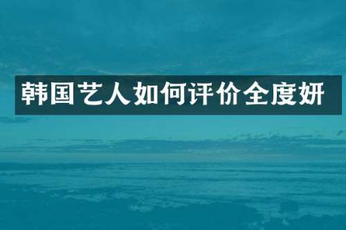 韩国艺人如何评价