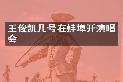 王俊凯几号在蚌埠开演唱会