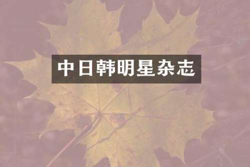 中日韩明星杂志