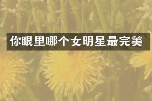你眼里哪个女明星最完美