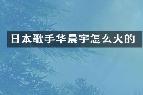 日本歌手华晨宇怎么火的