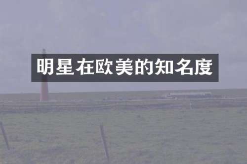 明星在欧美的知名度