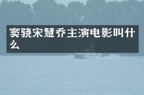 窦骁宋慧乔主演电影叫什么