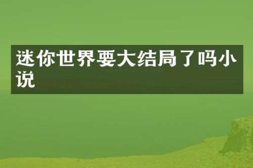 迷你世界要大结局了吗小说
