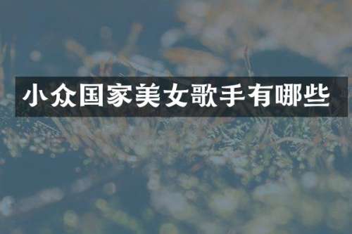 小众国家歌手有哪些