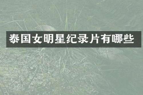 泰国女明星纪录片有哪些