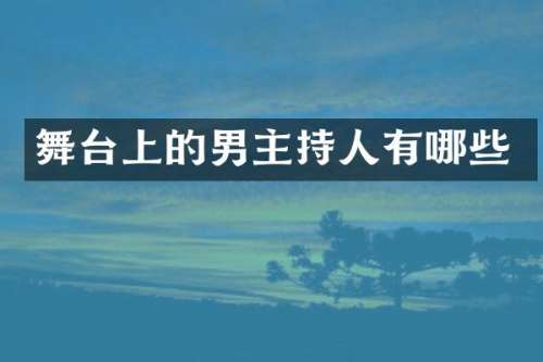 舞台上的男主持人有哪些