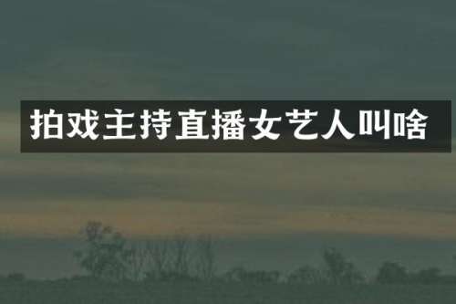 拍戏主持直播女艺人叫啥