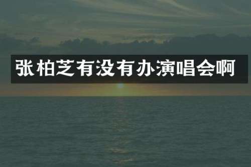 张柏芝有没有办演唱会啊