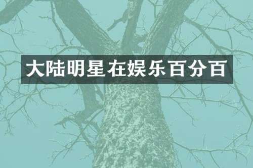 大陆明星在娱乐百分百