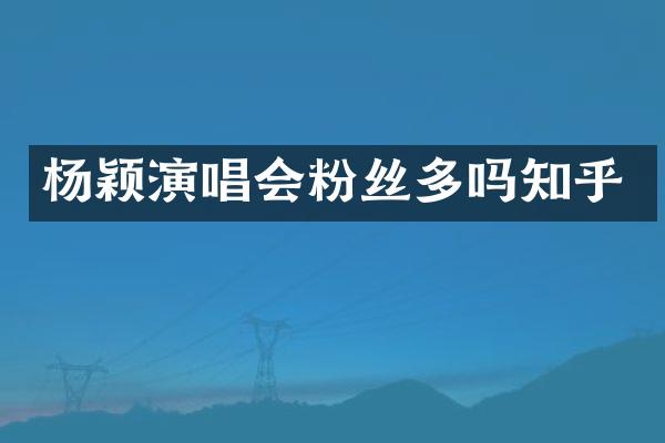 杨颖演唱会粉丝多吗知乎