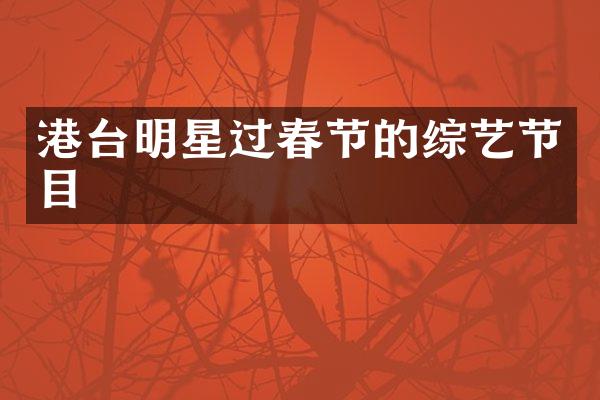 港台明星过春节的综艺节目