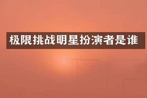 极限挑战明星扮演者是谁