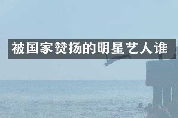 被国家赞扬的明星艺人谁