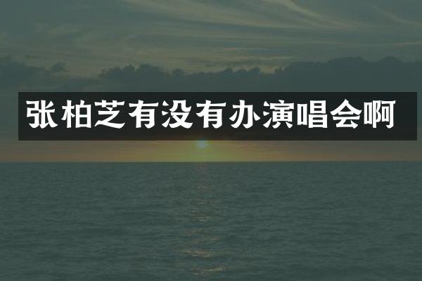张柏芝有没有办演唱会啊