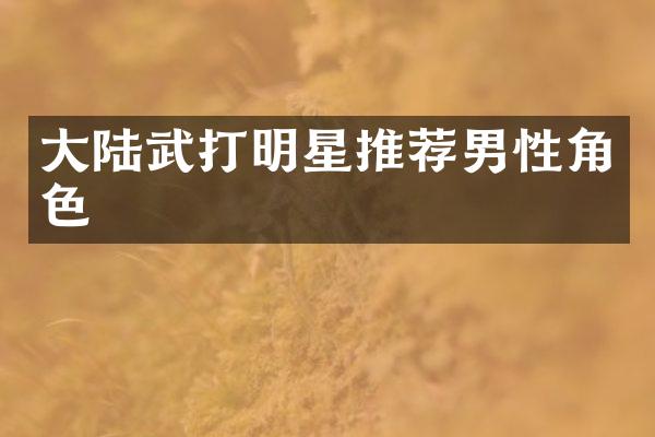 大陆武打明星推荐男性角色