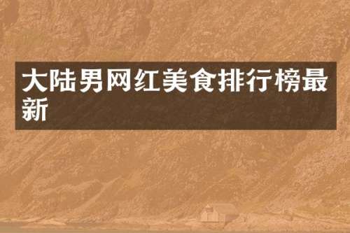 大陆男网红美食排行榜最新