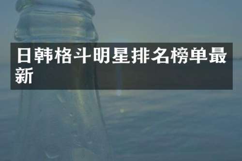 日韩格斗明星排名榜单最新