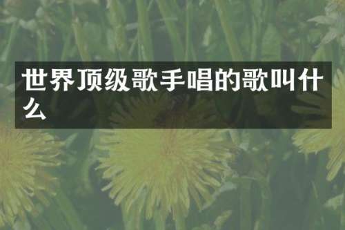世界顶级歌手唱的歌叫什么
