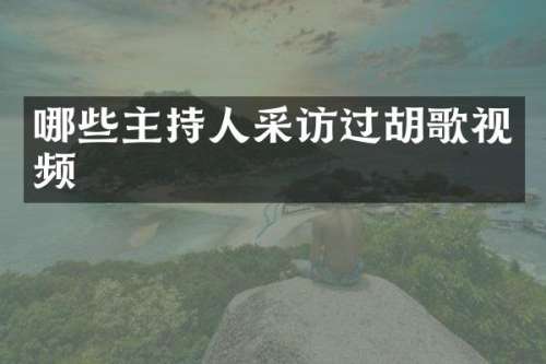哪些主持人采访过胡歌视频