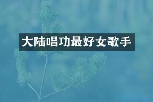 大陆唱功最好女歌手