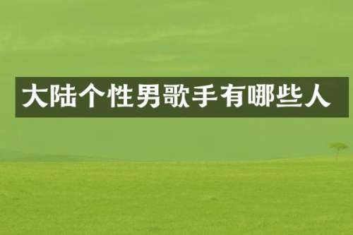 大陆个性男歌手有哪些人