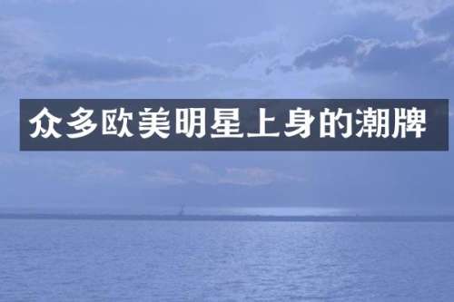 众多欧美明星上身的潮牌