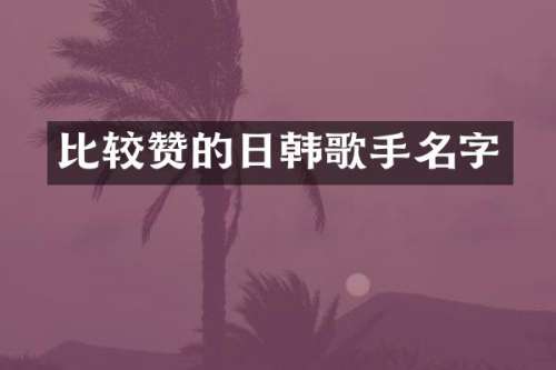 比较赞的日韩歌手名字