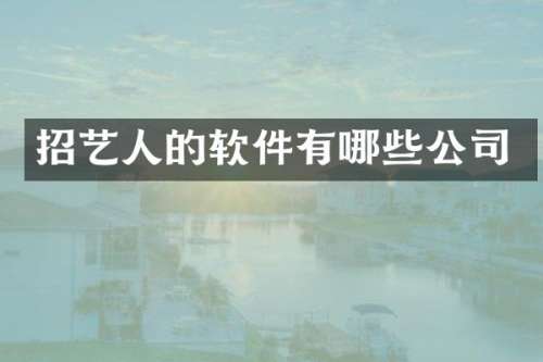 招艺人的软件有哪些公司