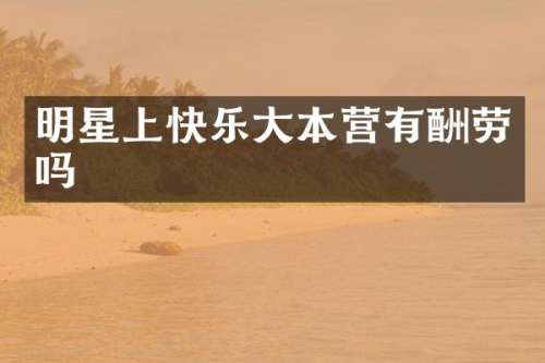 明星上快乐大本营有酬劳吗