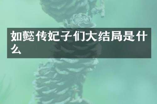 如懿传妃子们大结局是什么