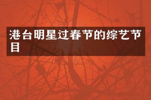 港台明星过春节的综艺节目