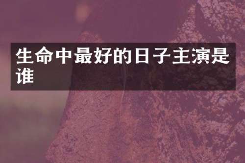 生命中最好的日子主演是谁