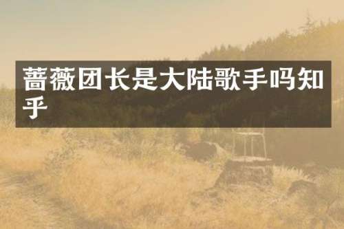 蔷薇团长是大陆歌手吗知乎
