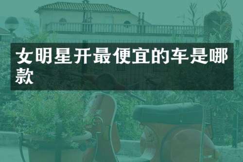 女明星开的车是哪款
