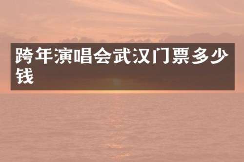 跨年演唱会武汉门票多少钱